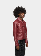 Men Red Double-Strap Jacket