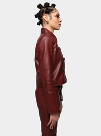 Women Red Double-Strap Jacket