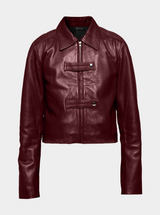 Women Red Double-Strap Jacket